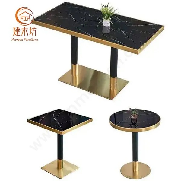 Rectangle marble dining tables cafe table fast food restaurant table